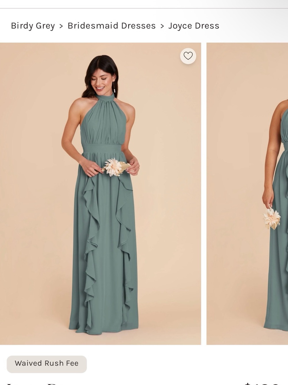 Birdy Grey Joyce Chiffon Maxi Dress in Sea Glass color. - Picture 2 of 3